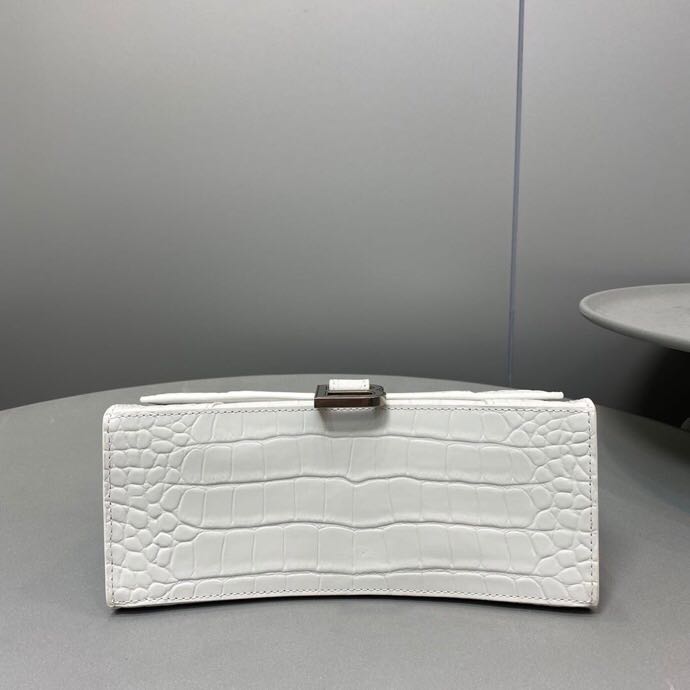 WOMEN'S HOURGLASS SMALL TOP HANDLE BAG Crocodile White High