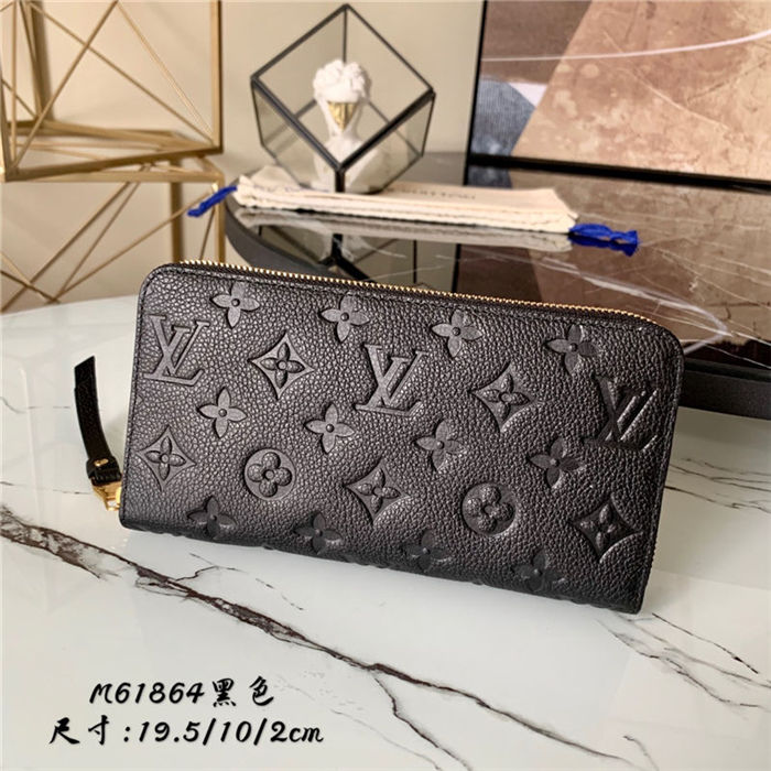 Louis Vuitton ZIPPY WALLET Monogram Empreinte Black M61864 High