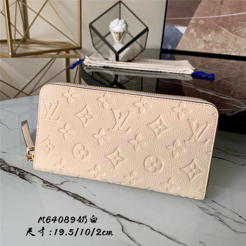 Louis Vuitton ZIPPY WALLET Monogram Empreinte Cream M64089 High