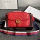 GG Marmont Small Shoulder Bag With Sylvie Strap 498100 Red Mid