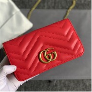 GG Marmont Mini Chain Bag Red Mid