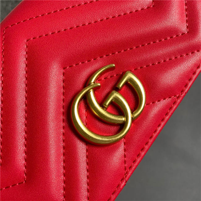 GG Marmont Mini Chain Bag Red Mid