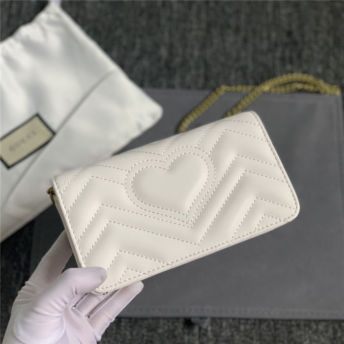 GG Marmont Mini Chain Bag White Mid