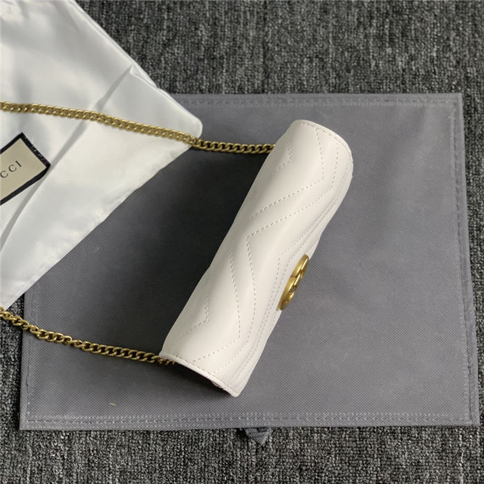 GG Marmont Mini Chain Bag White Mid