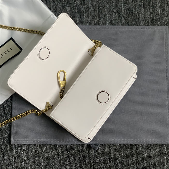 GG Marmont Mini Chain Bag White Mid