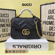 GG Marmont Small Top Handle bag 498110 Black Mid