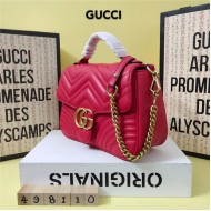 GG Marmont Small Top Handle bag 498110 Red Mid