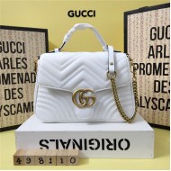 GG Marmont Small Top Handle bag 498110 White Mid