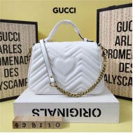 GG Marmont Small Top Handle bag 498110 White Mid