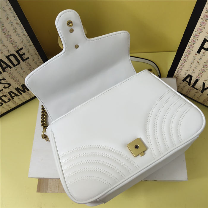 GG Marmont Small Top Handle bag 498110 White Mid