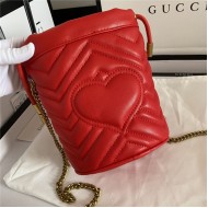 GG Marmont Mini Bucket Bag Red Mid