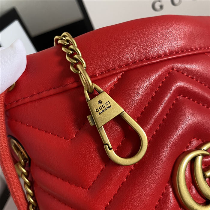 GG Marmont Mini Bucket Bag Red Mid