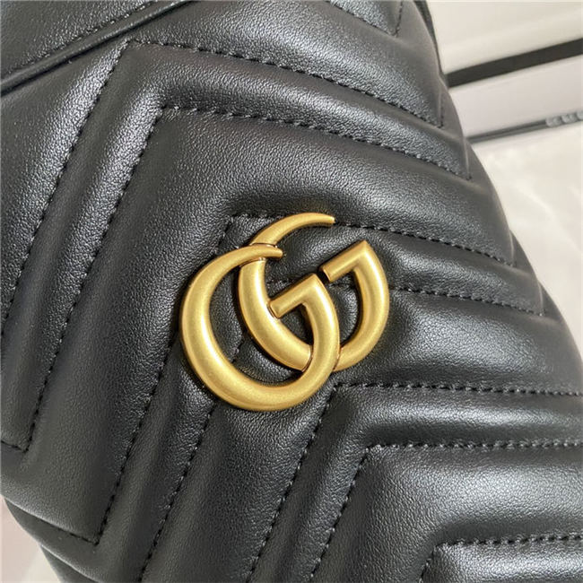 GG Marmont Mini Bucket Bag Black Mid