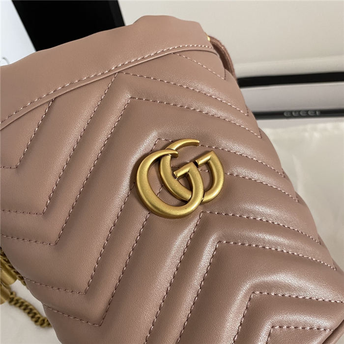 GG Marmont Mini Bucket Bag Nude Mid