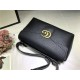 GG Marmont Medium Shoulder Bag Calfskin Black Mid