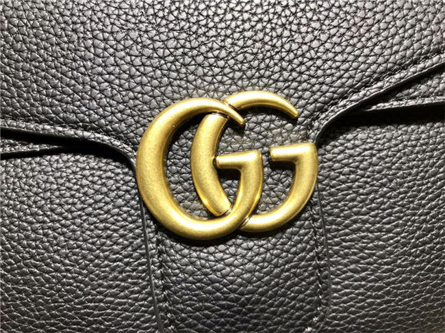 GG Marmont Medium Shoulder Bag Calfskin Black Mid