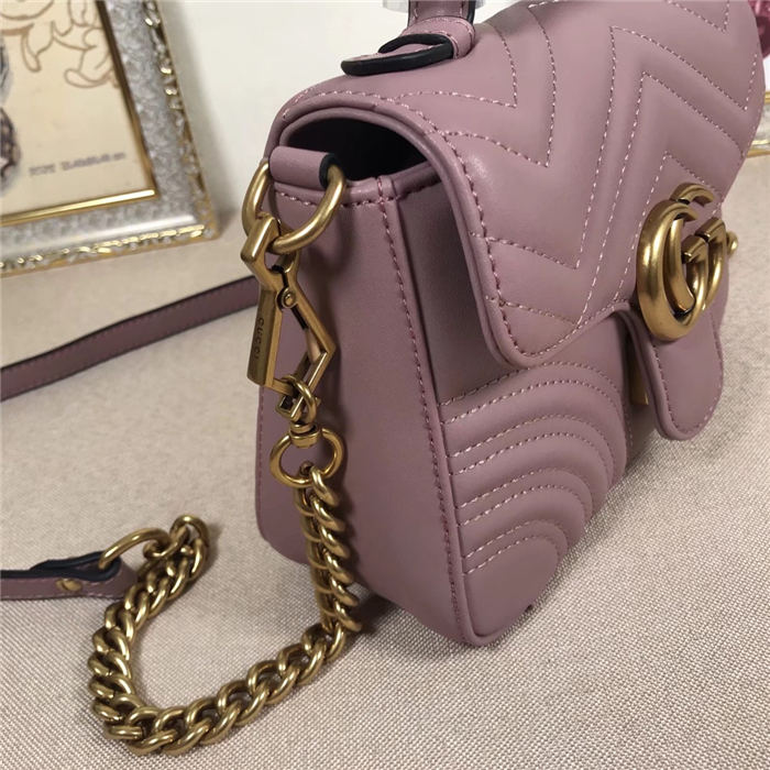 GG Marmont Mini Top Handle Bag Pink Mid