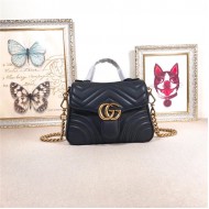 GG Marmont Mini Top Handle Bag Black Mid