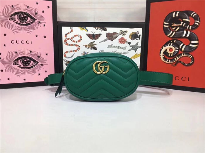 GG Marmont Belt Bag 476434 Green Mid