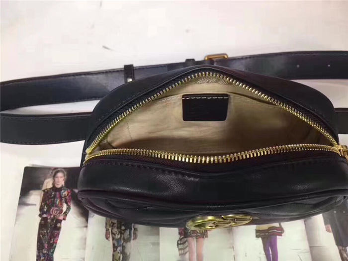 GG Marmont Belt Bag 476434 Dusty Black Mid