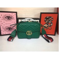 GG Marmont Small Shoulder Bag With Sylvie Strap 498100 Green Mid