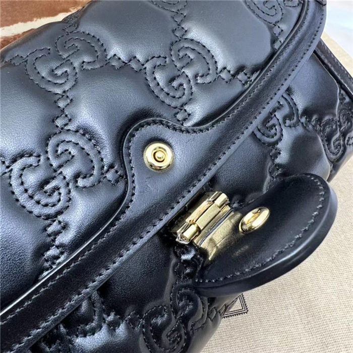 GG Matelassé leather small bag 724529 Black High