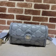 GG Matelassé leather small bag 724529 Grey High