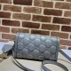 GG Matelassé leather small bag 724529 Grey High