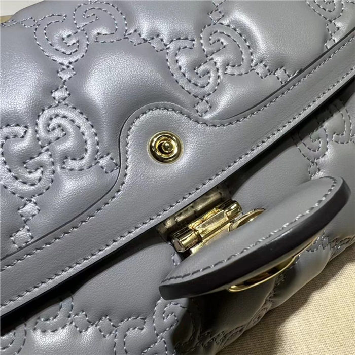 GG Matelassé leather small bag 724529 Grey High