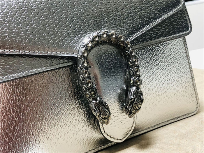 Dionysus Leather mini Bag 421970 Silver high