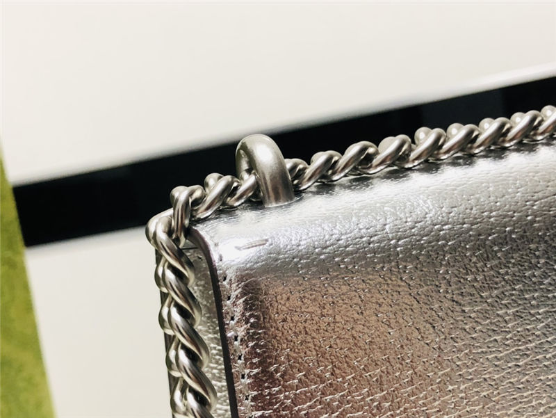 Dionysus Leather mini Bag 421970 Silver high