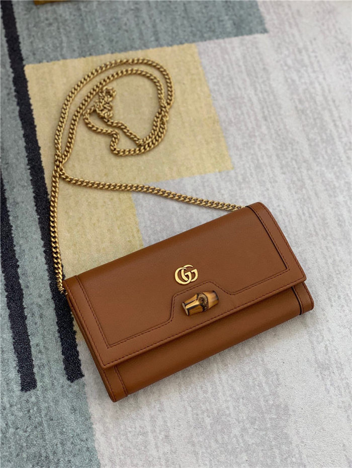 Gucci Diana Wallet on Chain 658243 Brown High