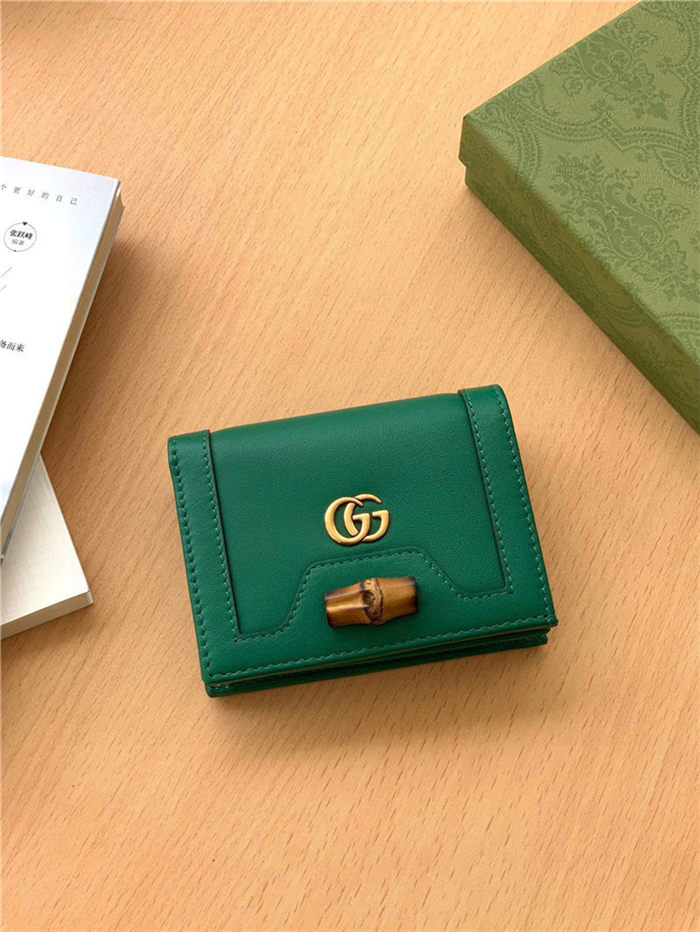 Gucci Diana Card Case Wallet 658244 Green High