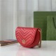 GG MARMONT MATELASSÉ CHAIN MINI BAG 746431 Red High