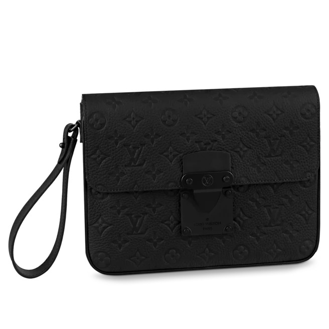 Louis Vuitton S LOCK A4 POUCH Monogram-embossed Taurillon cowhide leather M80582 High