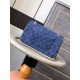 Medium CLASSIC HANDBAG Suede Gold Metal Blue A