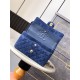 Medium CLASSIC HANDBAG Suede Gold Metal Blue A