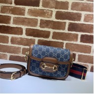 Gucci Horsebit 1955 mini bag 658574 Denim Blue High