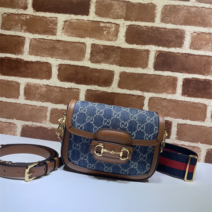 Gucci Horsebit 1955 mini bag 658574 Denim Blue High