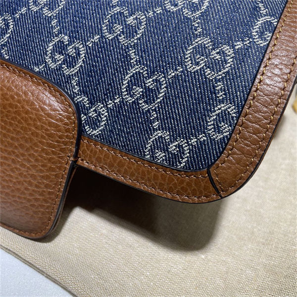 Gucci Horsebit 1955 mini bag 658574 Denim Blue High