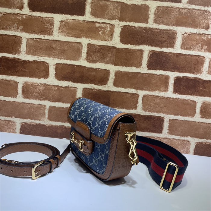 Gucci Horsebit 1955 mini bag 658574 Denim Blue High