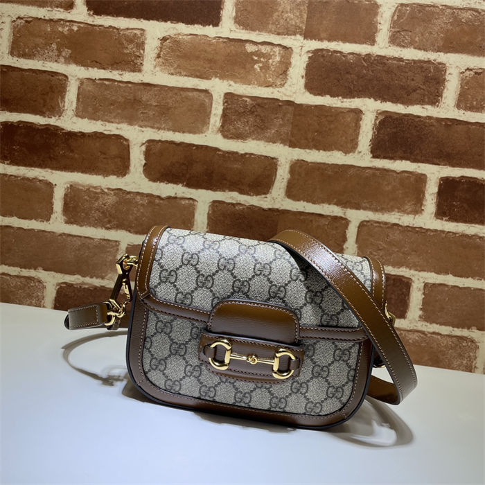 Gucci Horsebit 1955 mini bag 658574 GG Supreme canvas Brown High