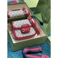 Gucci Horsebit 1955 mini bag 658574 GG Supreme canvas Red  High