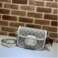 Gucci Horsebit 1955 mini bag 658574 GG Supreme canvas White High