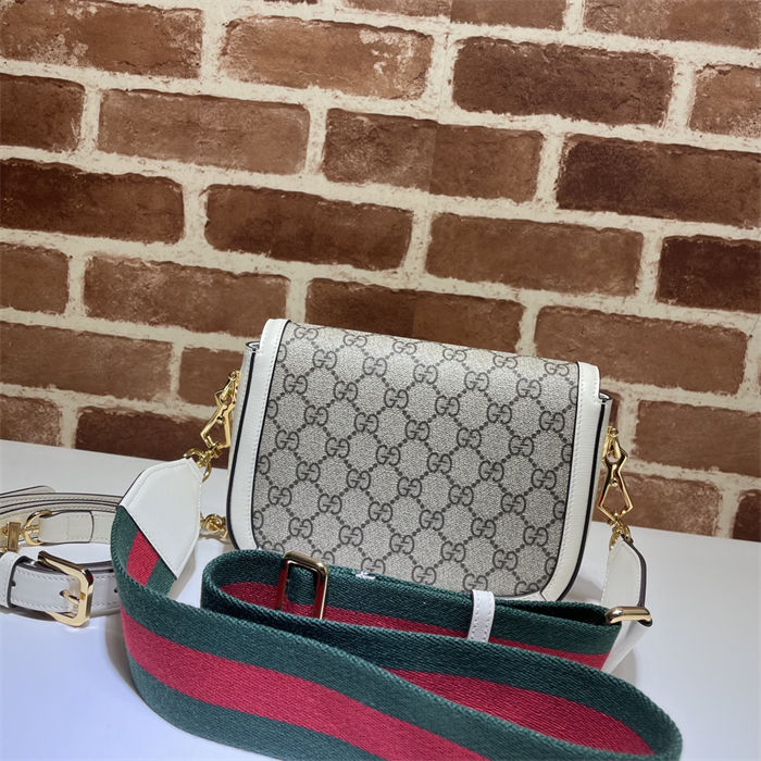 Gucci Horsebit 1955 mini bag 658574 GG Supreme canvas White High