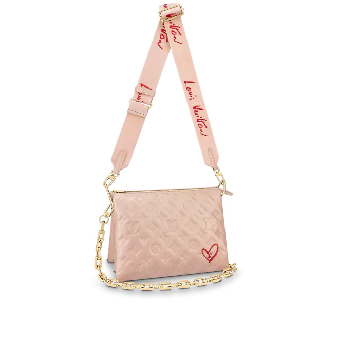 Louis Vuitton LIMITED EDITION - COUSSIN PM Monogram-embossed puffy lambskin Light Pink M58739 High