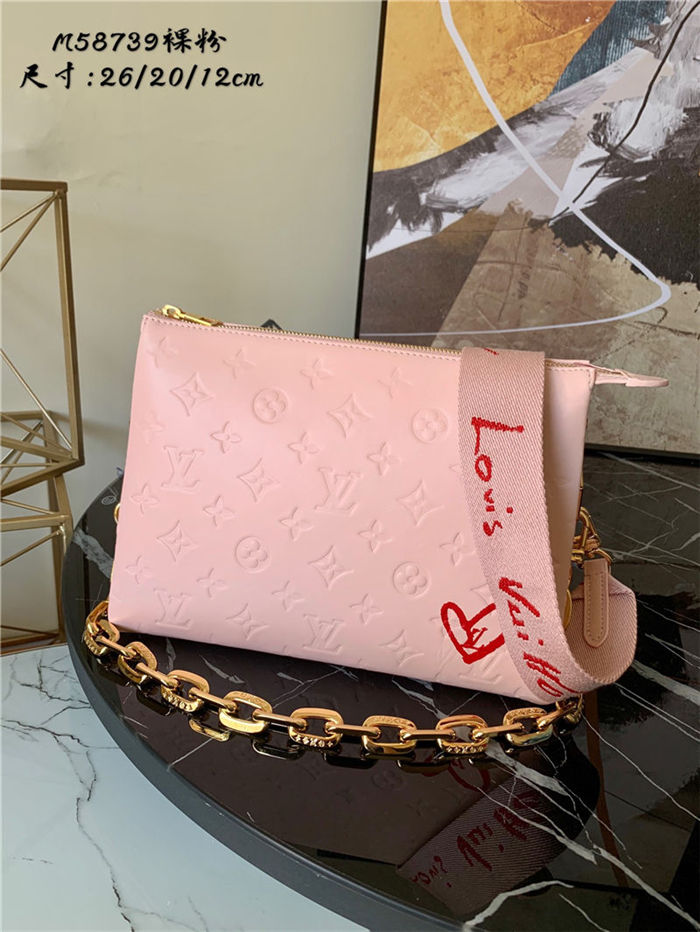 Louis Vuitton LIMITED EDITION - COUSSIN PM Monogram-embossed puffy lambskin Light Pink M58739 High