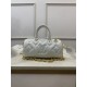 Louis Vuitton PAPILLON BB Quilted and embroidered smooth calf leather Snow M59827 High