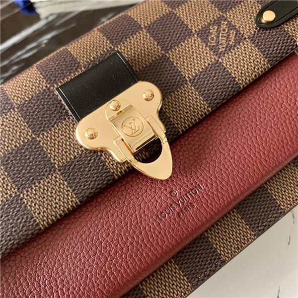 Louis Vuitton VAVIN CHAIN WALLET Damier Ebene Dk Red N60222 High