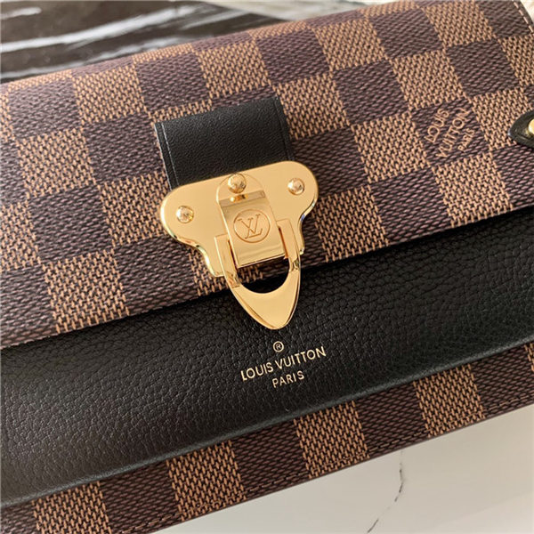 Louis Vuitton VAVIN CHAIN WALLET Damier Ebene Black N60221 High